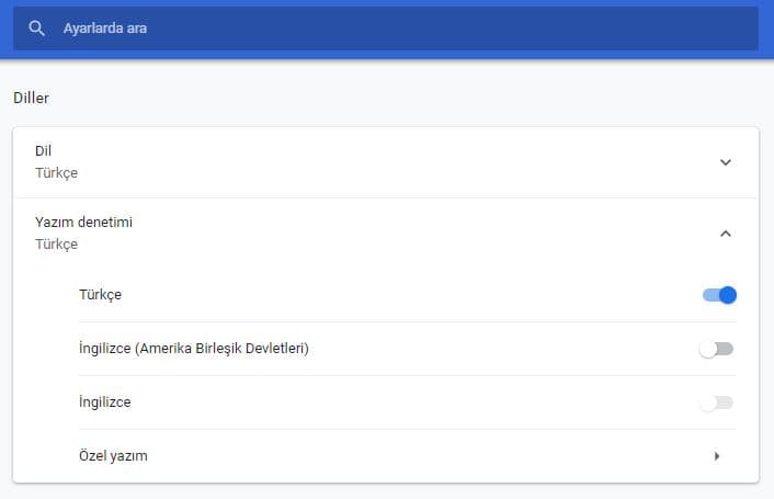 2. Yazım denetimini açmalıyız.