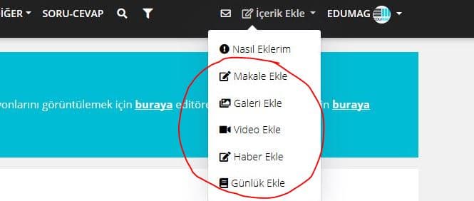 4. EDUMAG ile istediğiniz herhangi bir türde içerik hazırlayabilirsiniz.