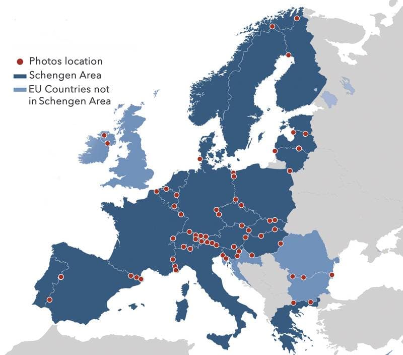 Kırmızıyla işaretlenenler fotoğrafların çekildiği noktalar