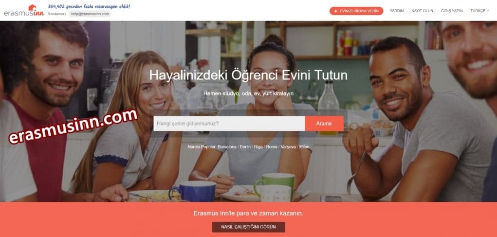 2. Erasmus Inn ile kiralık mobilyalı daireler ve odalar bulun.