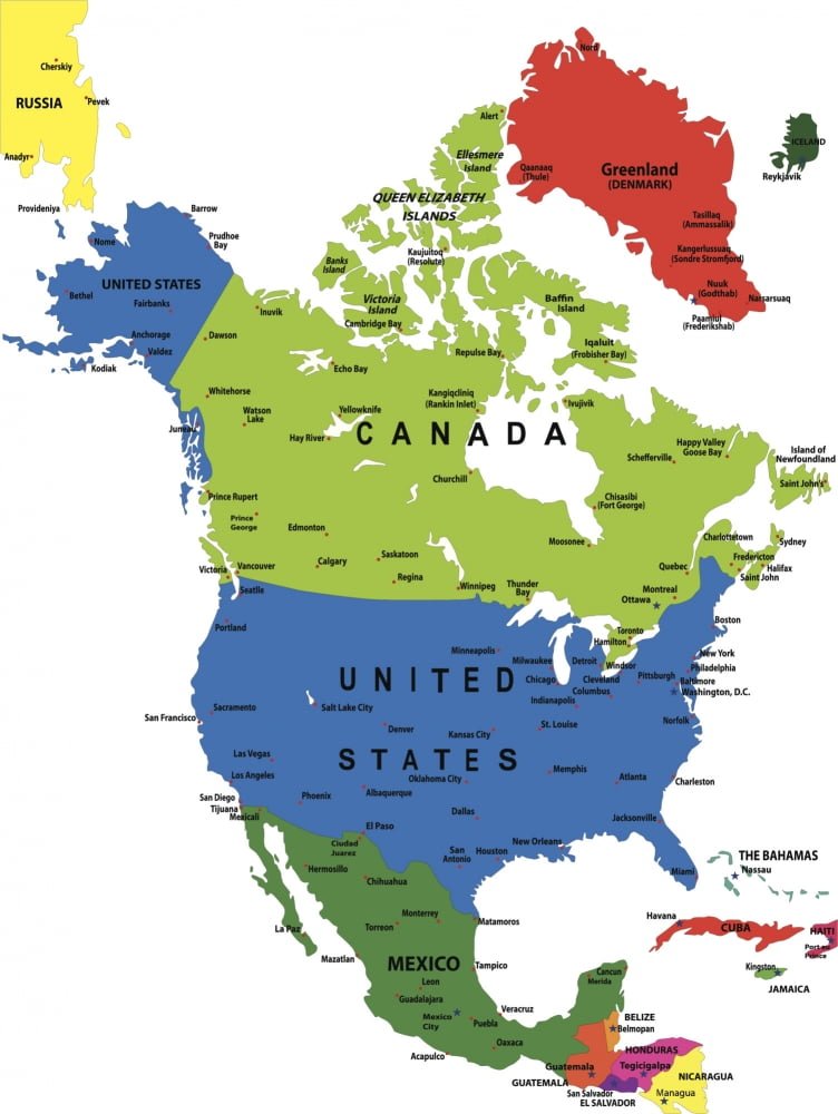 1.  Kuzey Amerika dünyanın üçüncü büyük kıtasıdır. Ve bereketli topraklar olarak adlandırılır.
